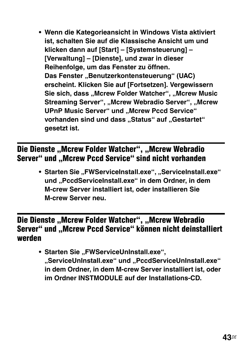 Und „mcrew pccd service“ sind nicht vorhanden | Sony TDM-NC1 User Manual | Page 174 / 483