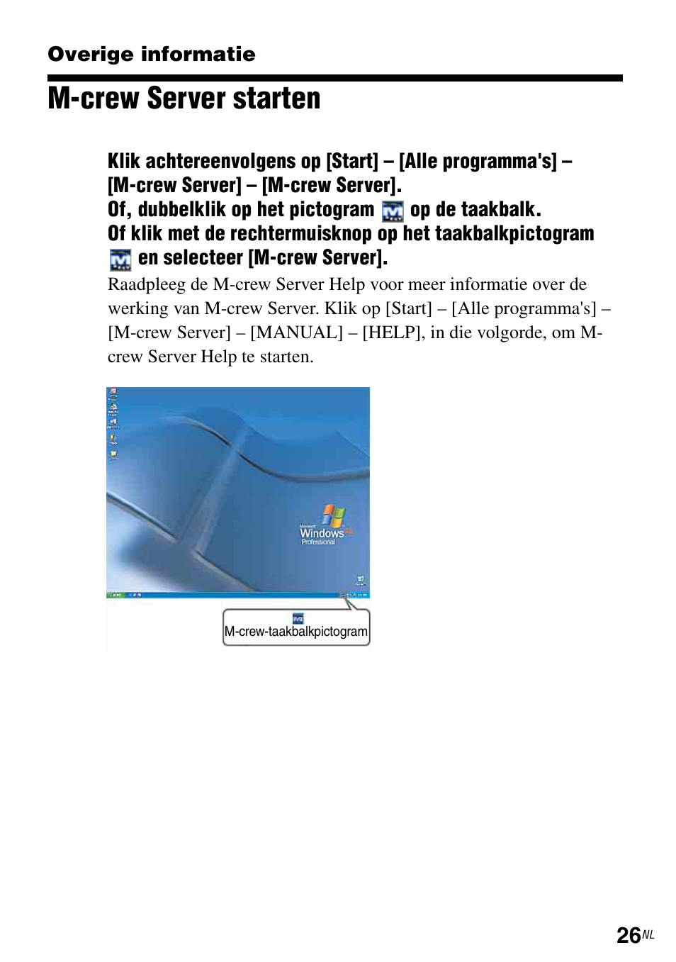 Overige informatie, M-crew server starten | Sony TDM-NC1 User Manual | Page 203 / 483