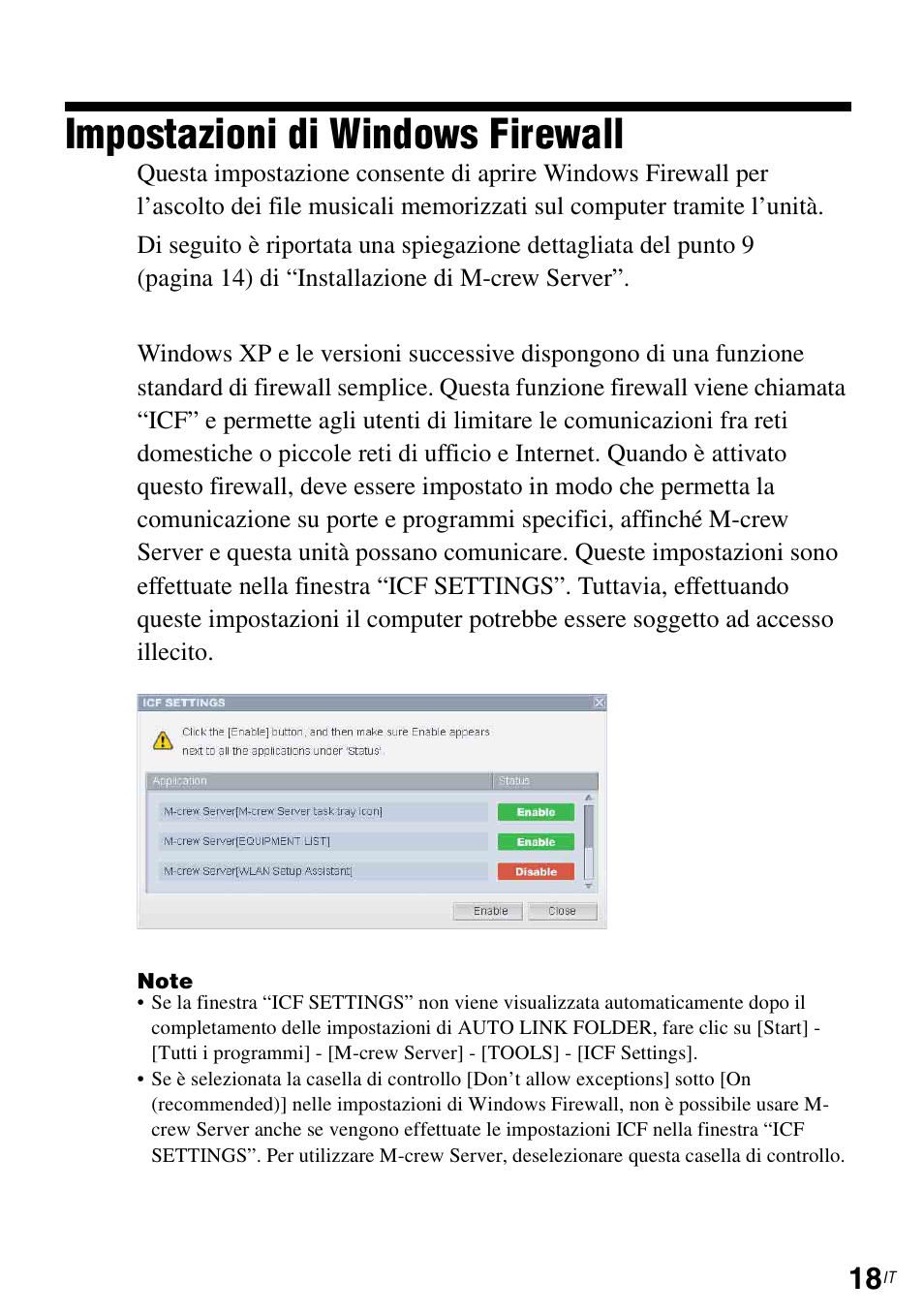 Impostazioni di windows firewall | Sony TDM-NC1 User Manual | Page 238 / 483