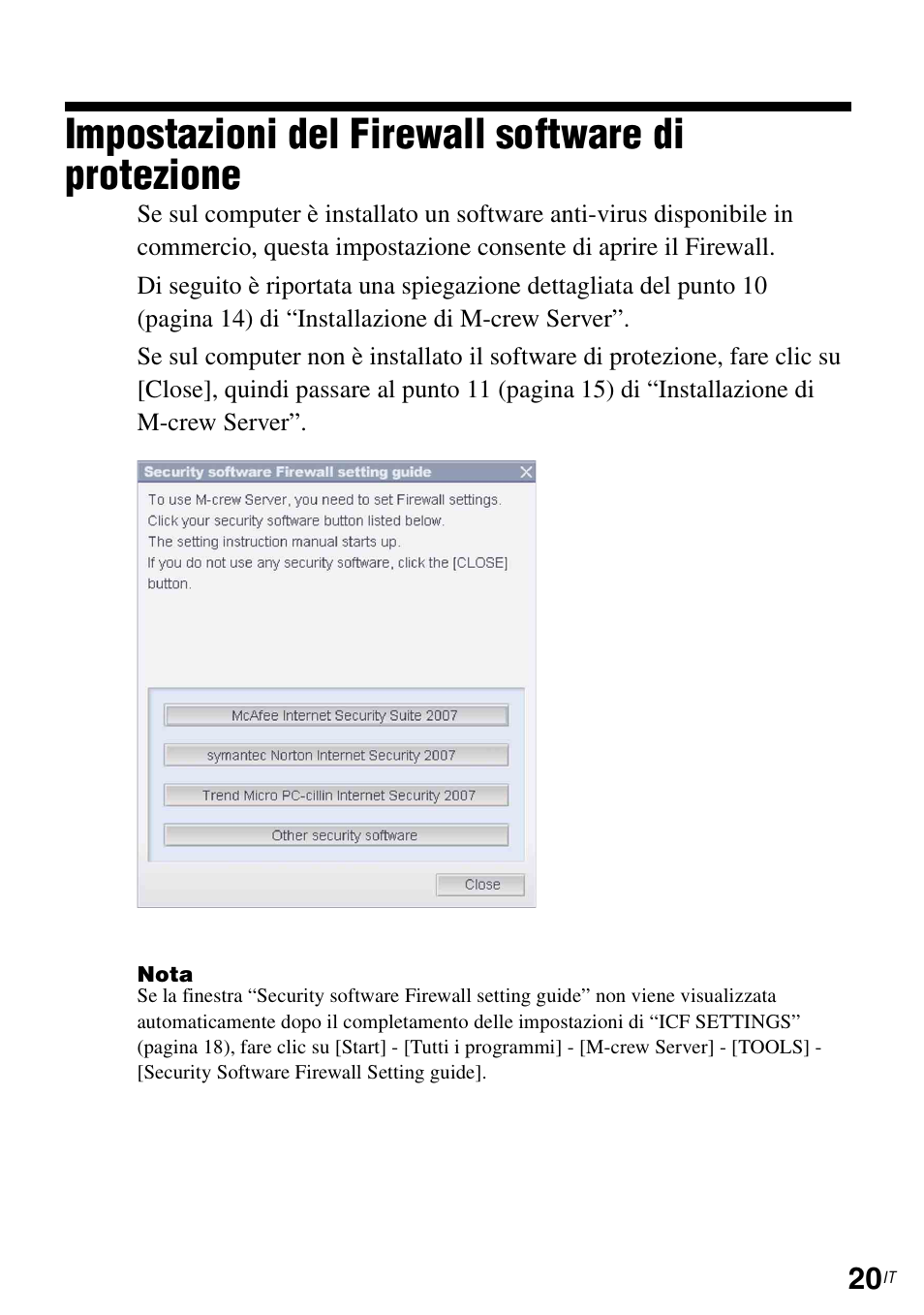 Impostazioni del firewall software di protezione | Sony TDM-NC1 User Manual | Page 240 / 483