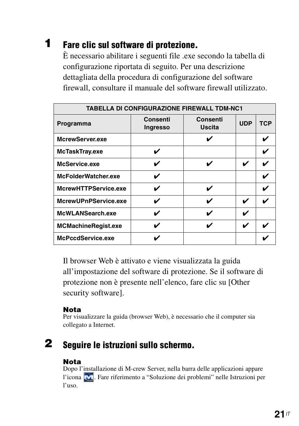 Fare clic sul software di protezione, Seguire le istruzioni sullo schermo | Sony TDM-NC1 User Manual | Page 241 / 483