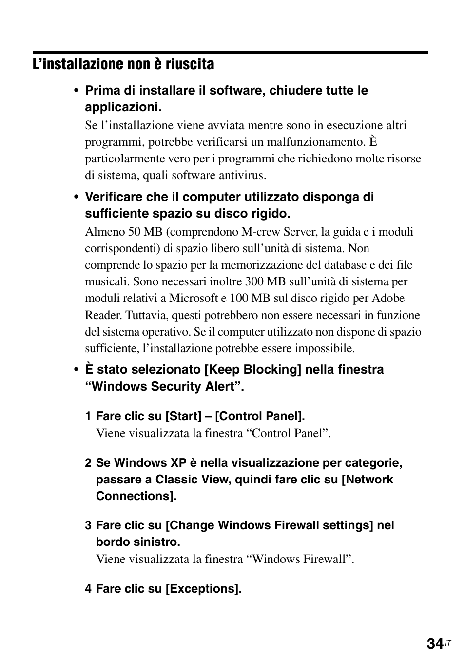 L’installazione non è riuscita | Sony TDM-NC1 User Manual | Page 254 / 483