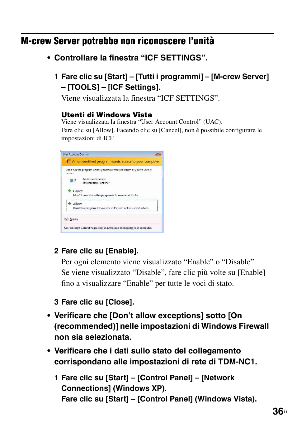 M-crew server potrebbe non riconoscere l’unità | Sony TDM-NC1 User Manual | Page 256 / 483
