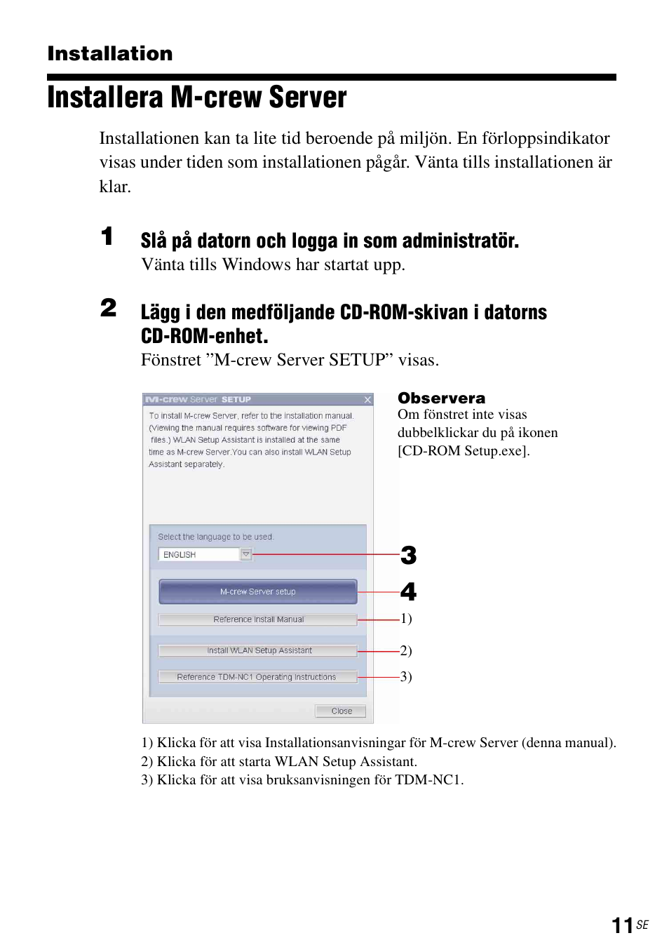 Installation, Installera m-crew server | Sony TDM-NC1 User Manual | Page 274 / 483
