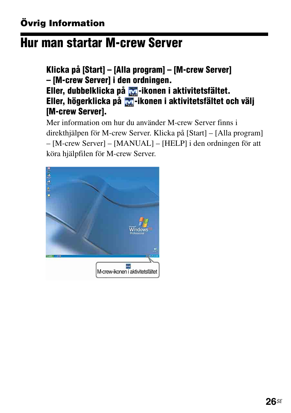 Övrig information, Hur man startar m-crew server | Sony TDM-NC1 User Manual | Page 289 / 483