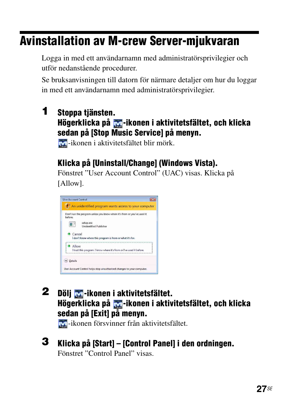 Avinstallation av m-crew server-mjukvaran | Sony TDM-NC1 User Manual | Page 290 / 483
