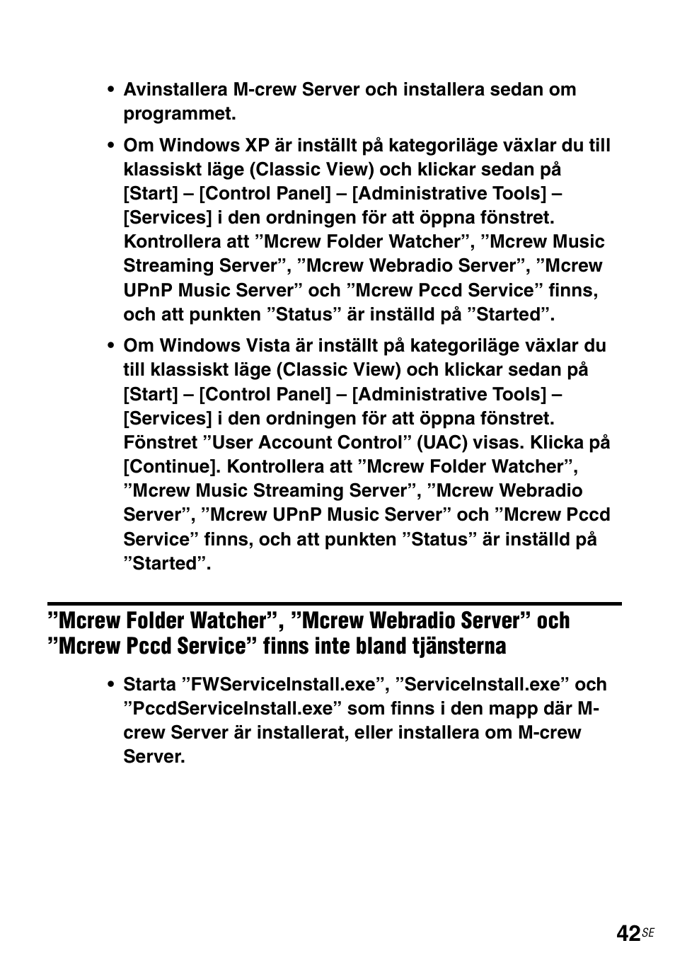 Pccd service” finns inte bland tjänsterna | Sony TDM-NC1 User Manual | Page 305 / 483