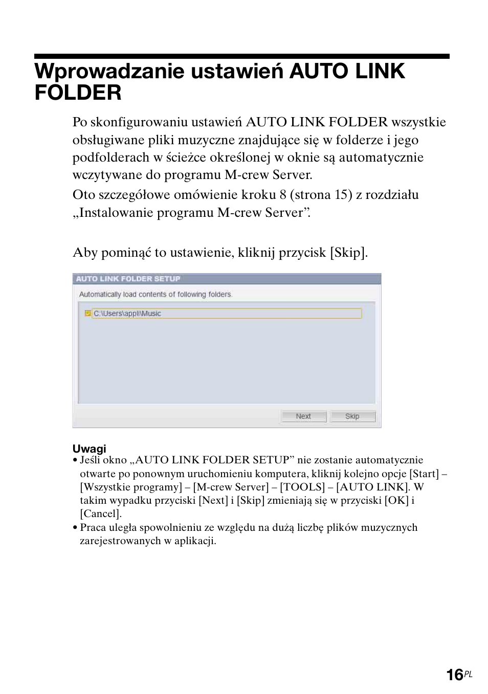 Wprowadzanie ustawień auto link folder | Sony TDM-NC1 User Manual | Page 323 / 483