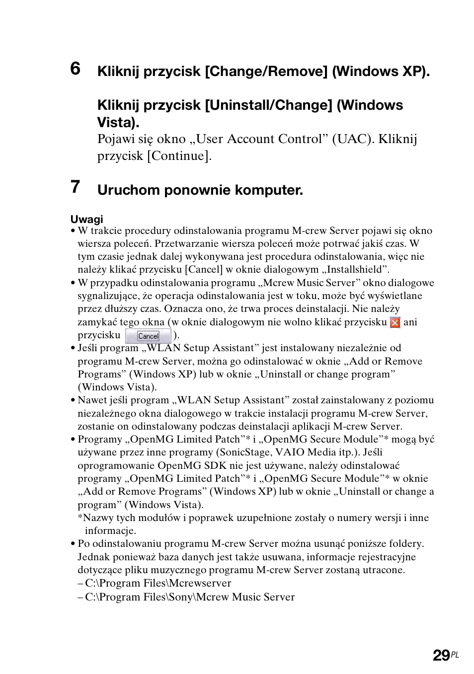 Uruchom ponownie komputer | Sony TDM-NC1 User Manual | Page 336 / 483
