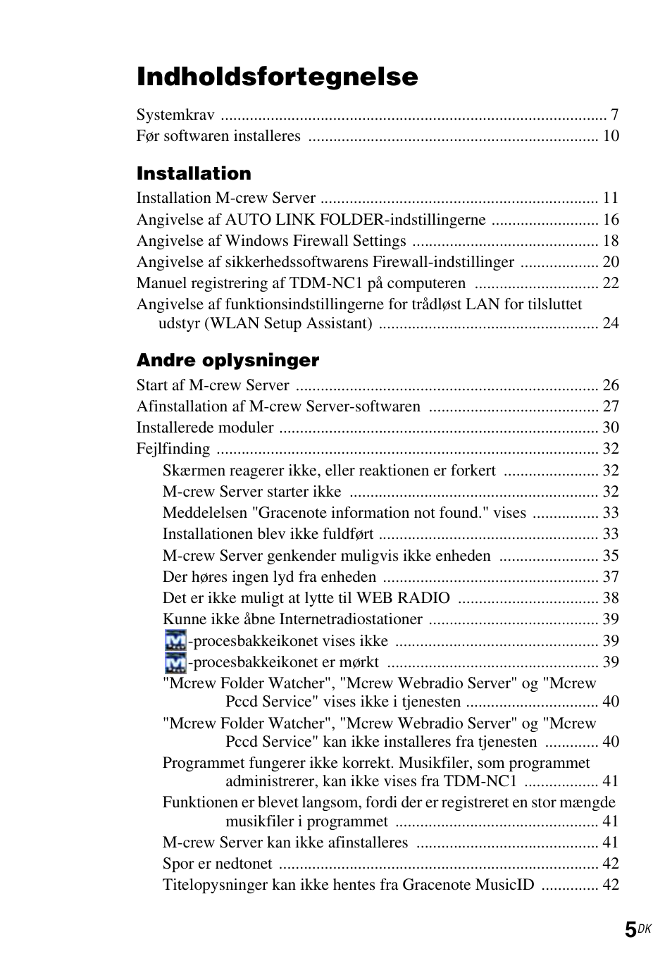 Indholdsfortegnelse | Sony TDM-NC1 User Manual | Page 358 / 483