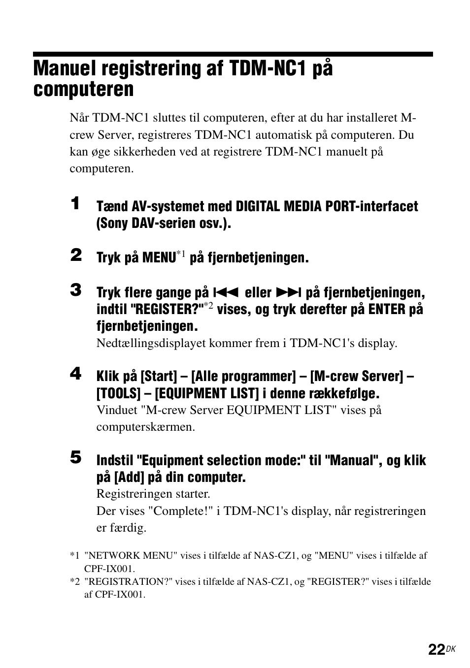 Manuel registrering af tdm-nc1 på computeren | Sony TDM-NC1 User Manual | Page 375 / 483