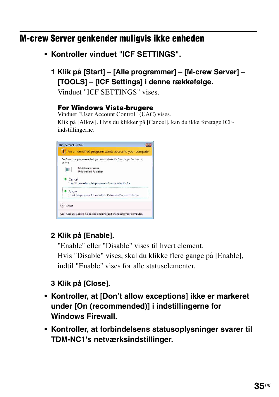 M-crew server genkender muligvis ikke enheden | Sony TDM-NC1 User Manual | Page 388 / 483