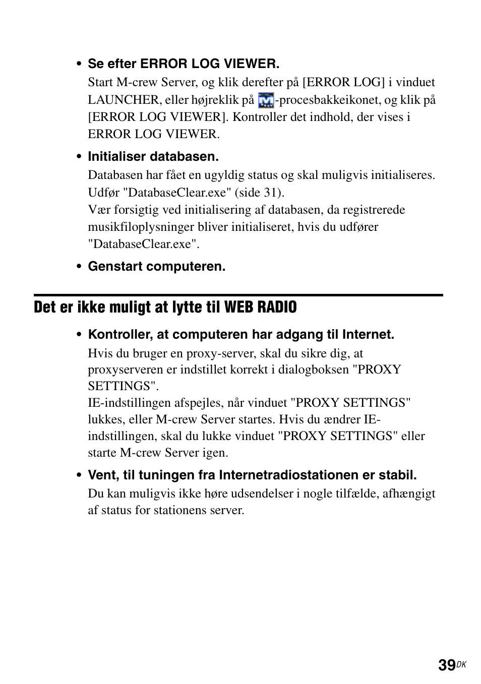 Det er ikke muligt at lytte til web radio | Sony TDM-NC1 User Manual | Page 392 / 483