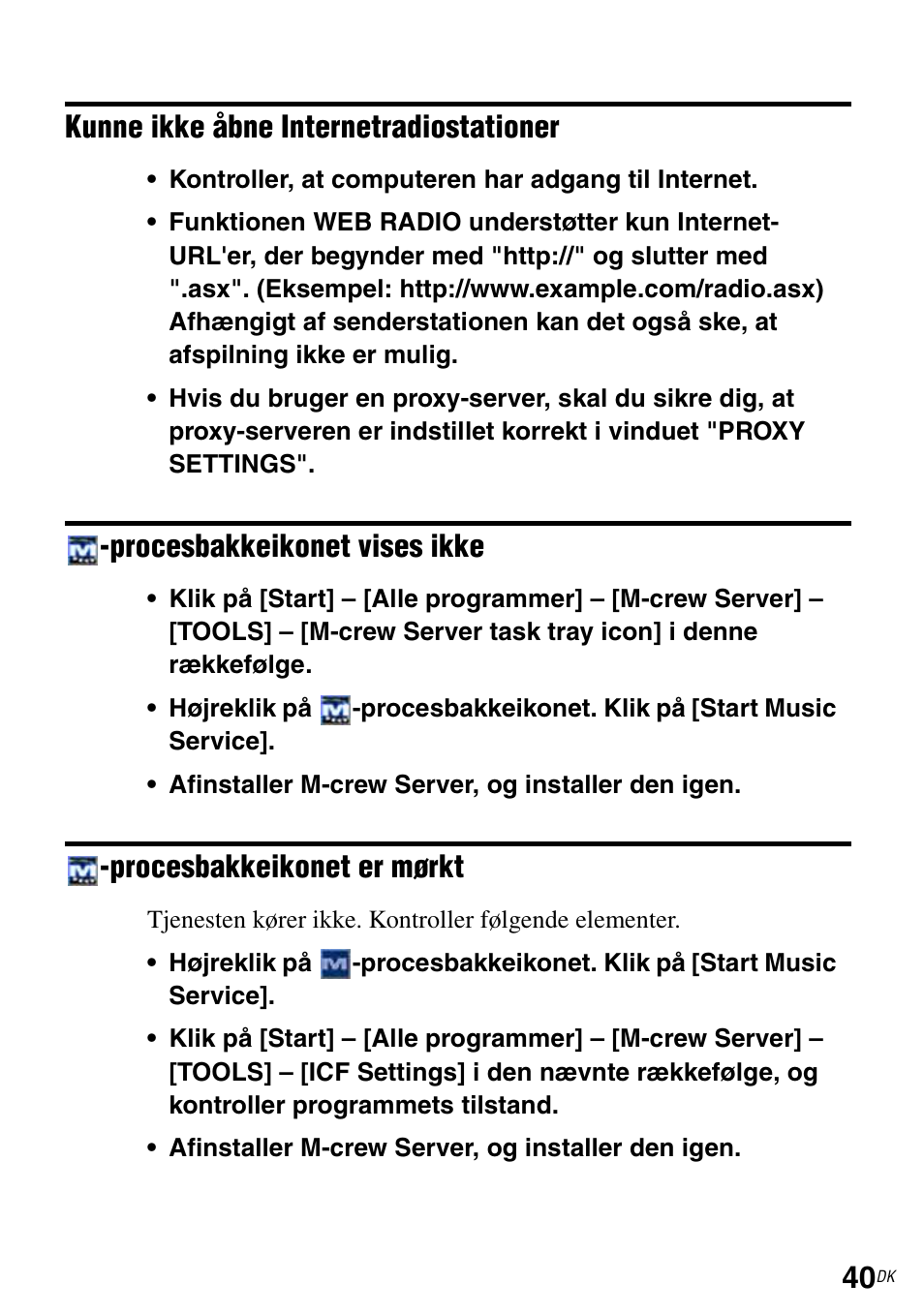 Kunne ikke åbne internetradiostationer | Sony TDM-NC1 User Manual | Page 393 / 483