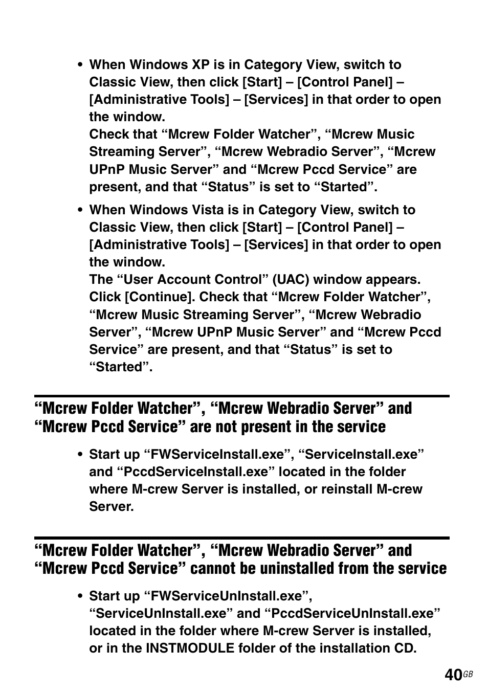 Pccd service” are not present in the service | Sony TDM-NC1 User Manual | Page 40 / 483