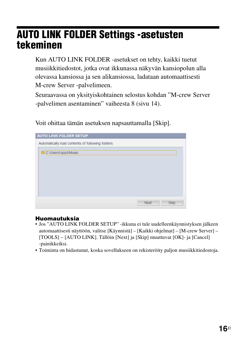 Auto link folder settings -asetusten tekeminen | Sony TDM-NC1 User Manual | Page 412 / 483