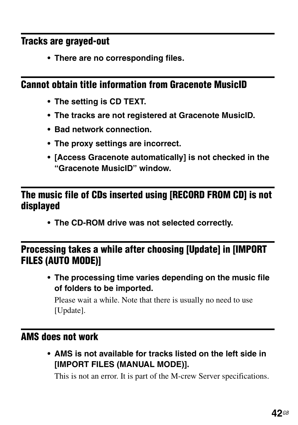 Displayed, Auto mode), Ams does not work | Sony TDM-NC1 User Manual | Page 42 / 483
