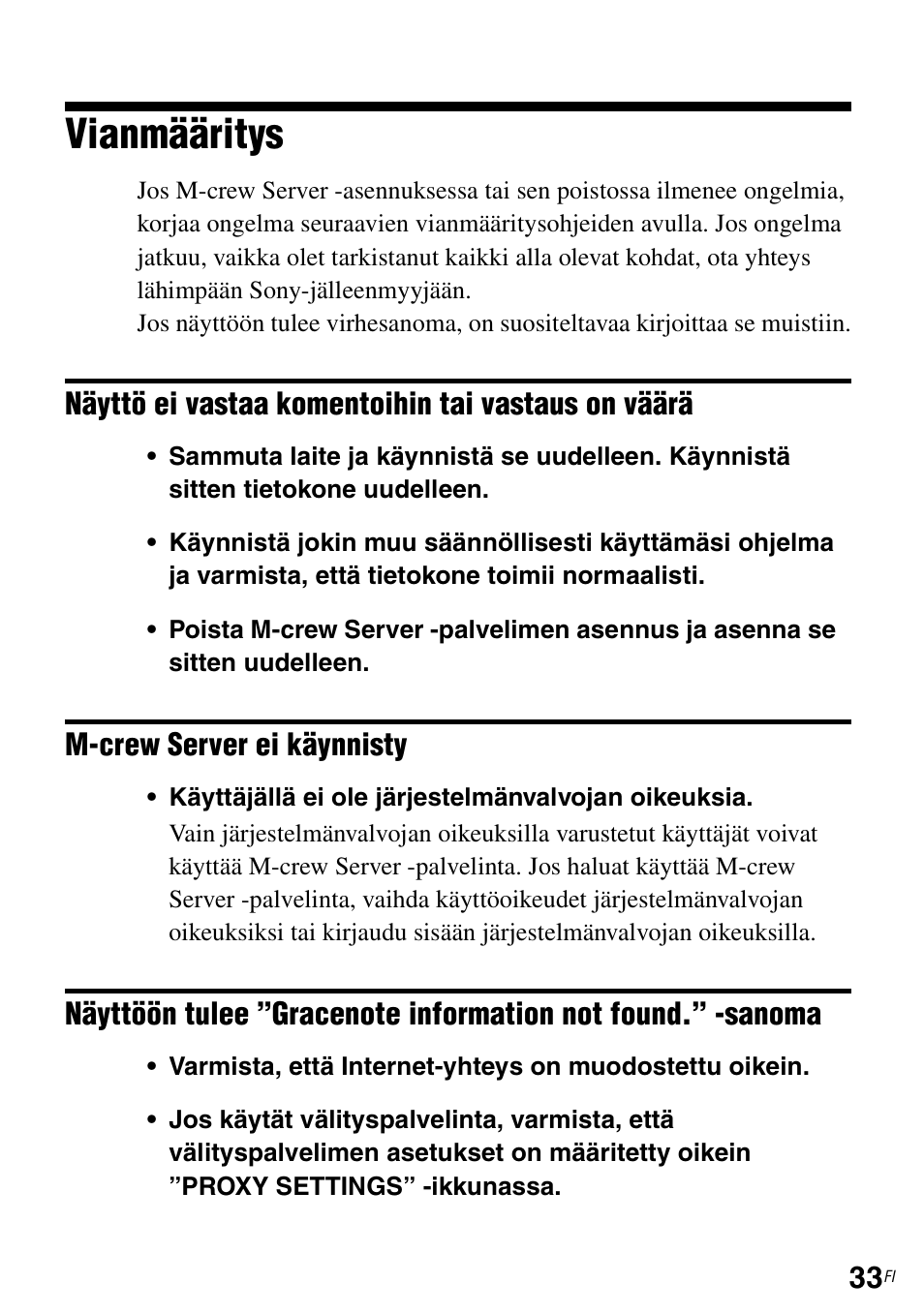 Vianmääritys | Sony TDM-NC1 User Manual | Page 429 / 483