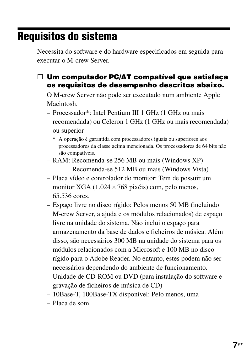 Requisitos do sistema | Sony TDM-NC1 User Manual | Page 446 / 483