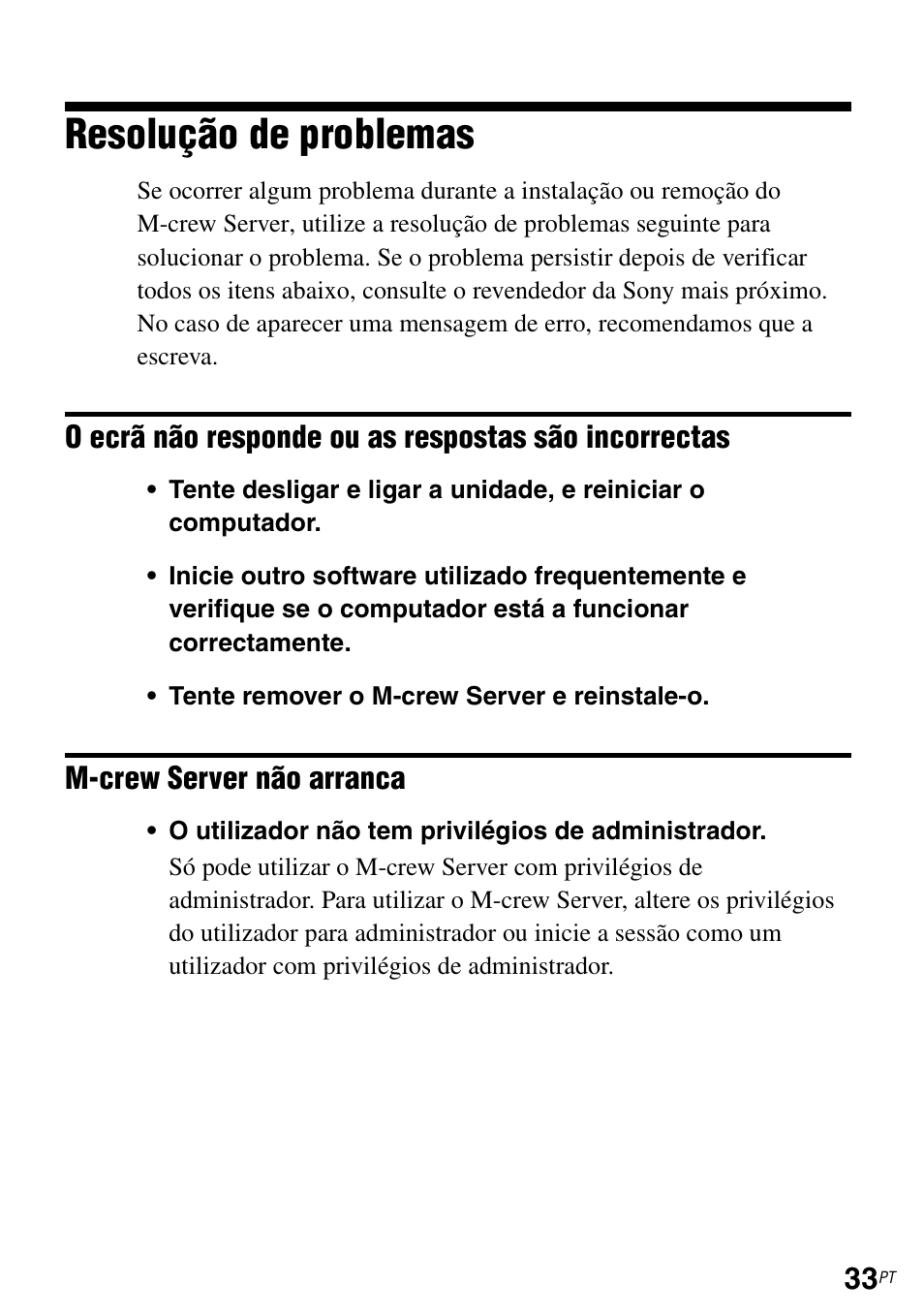 Resolução de problemas | Sony TDM-NC1 User Manual | Page 472 / 483