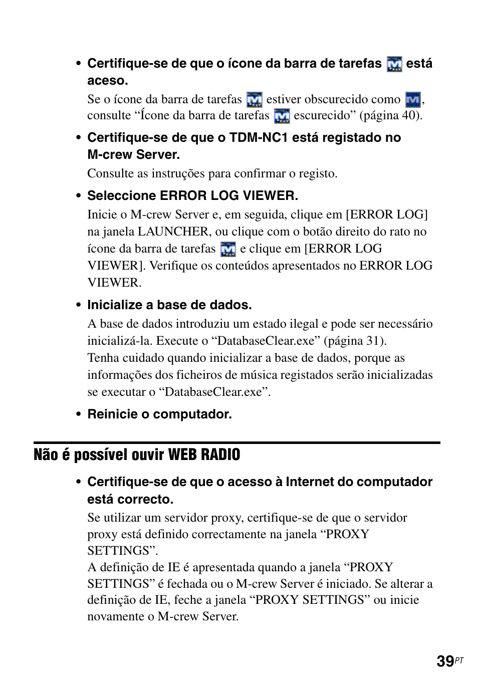 Nгo й possível ouvir web radio | Sony TDM-NC1 User Manual | Page 478 / 483
