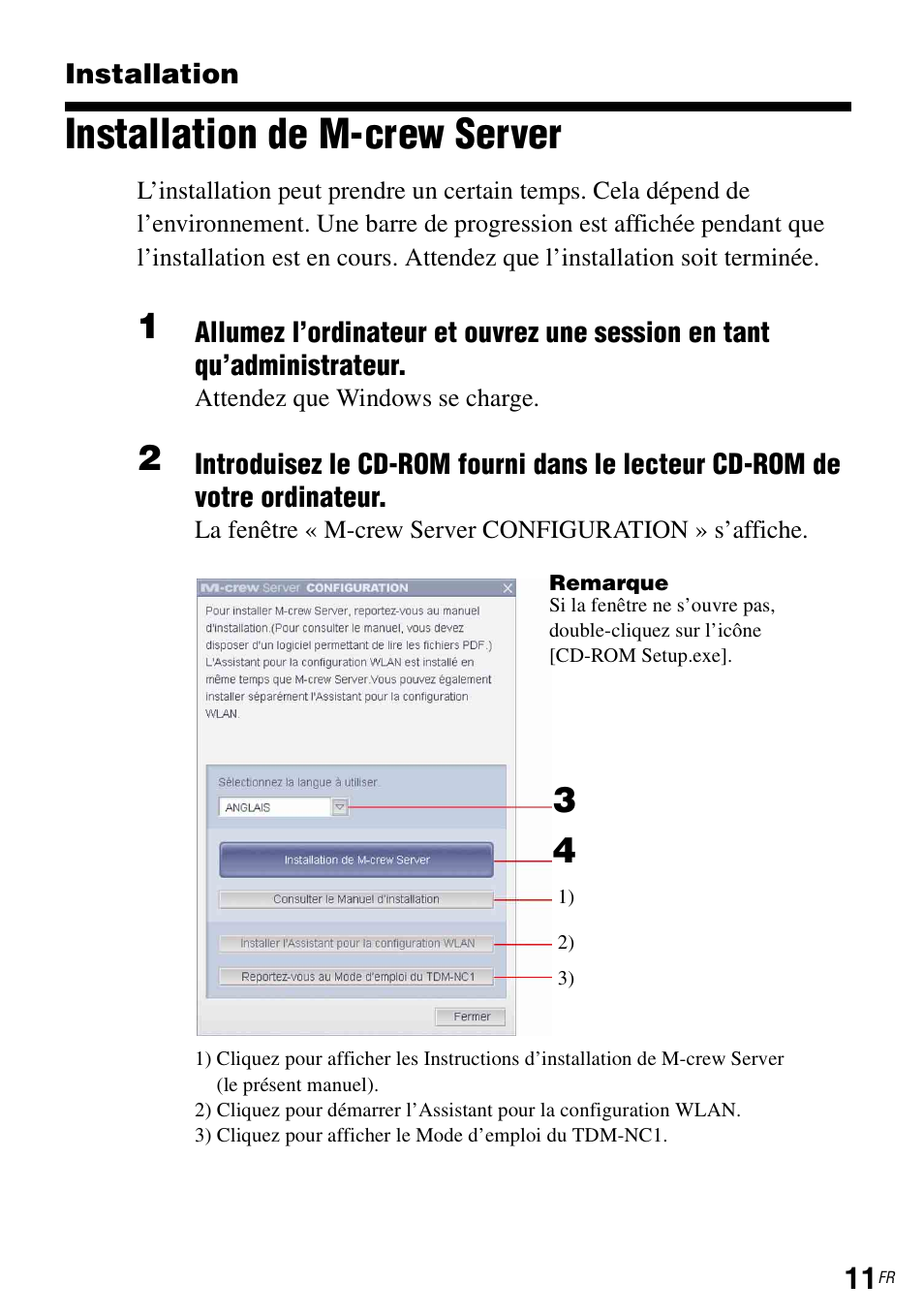 Installation, Installation de m-crew server | Sony TDM-NC1 User Manual | Page 53 / 483