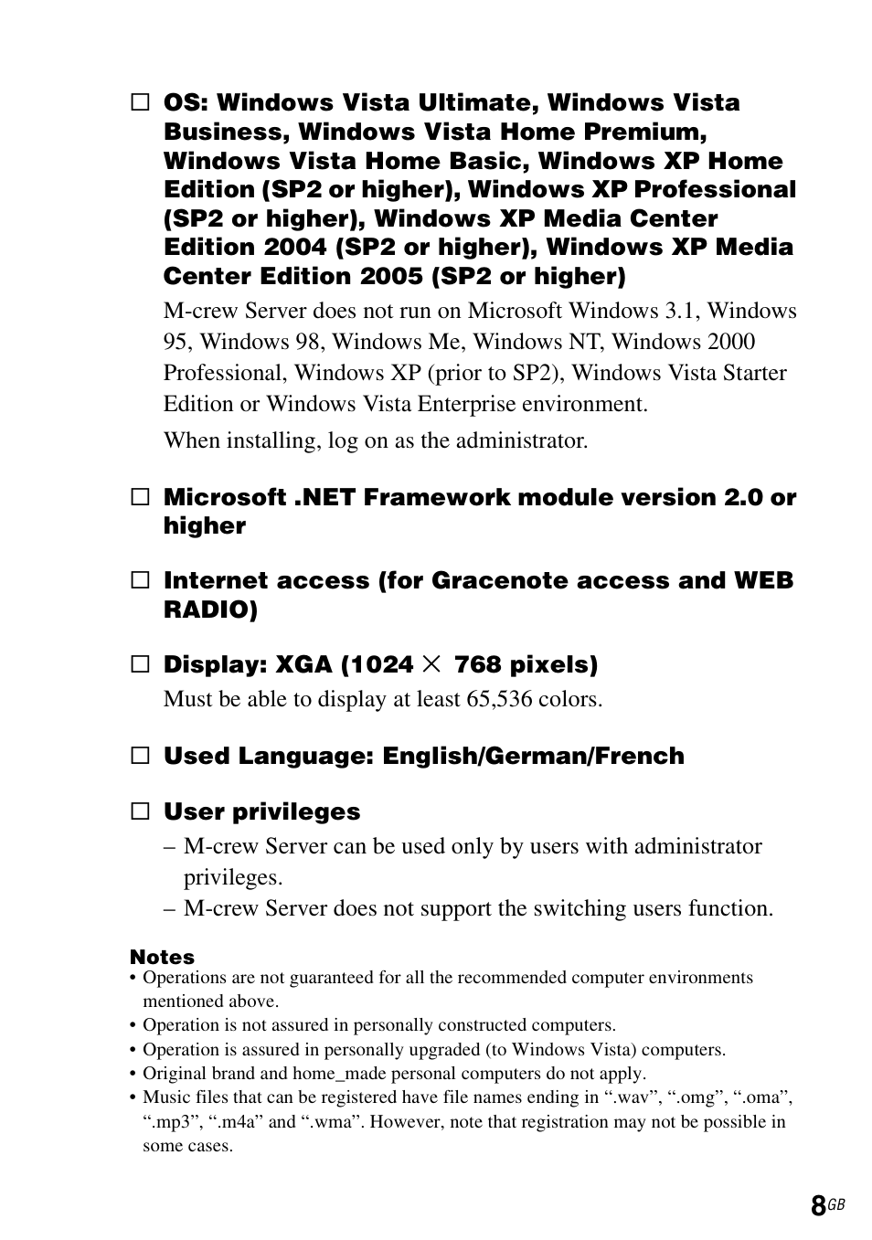 Sony TDM-NC1 User Manual | Page 8 / 483