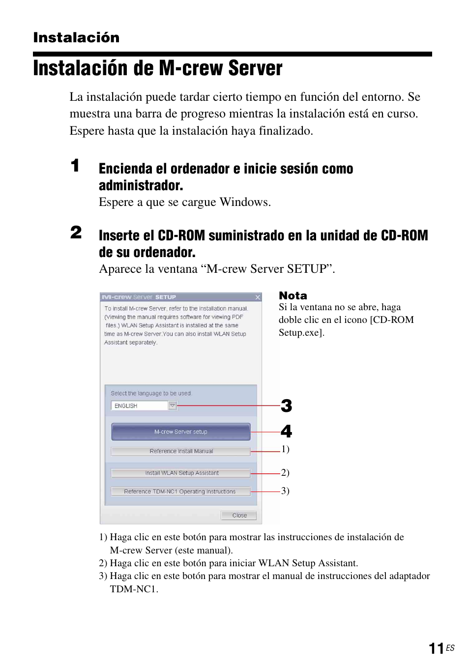 Instalación, Instalación de m-crew server | Sony TDM-NC1 User Manual | Page 98 / 483