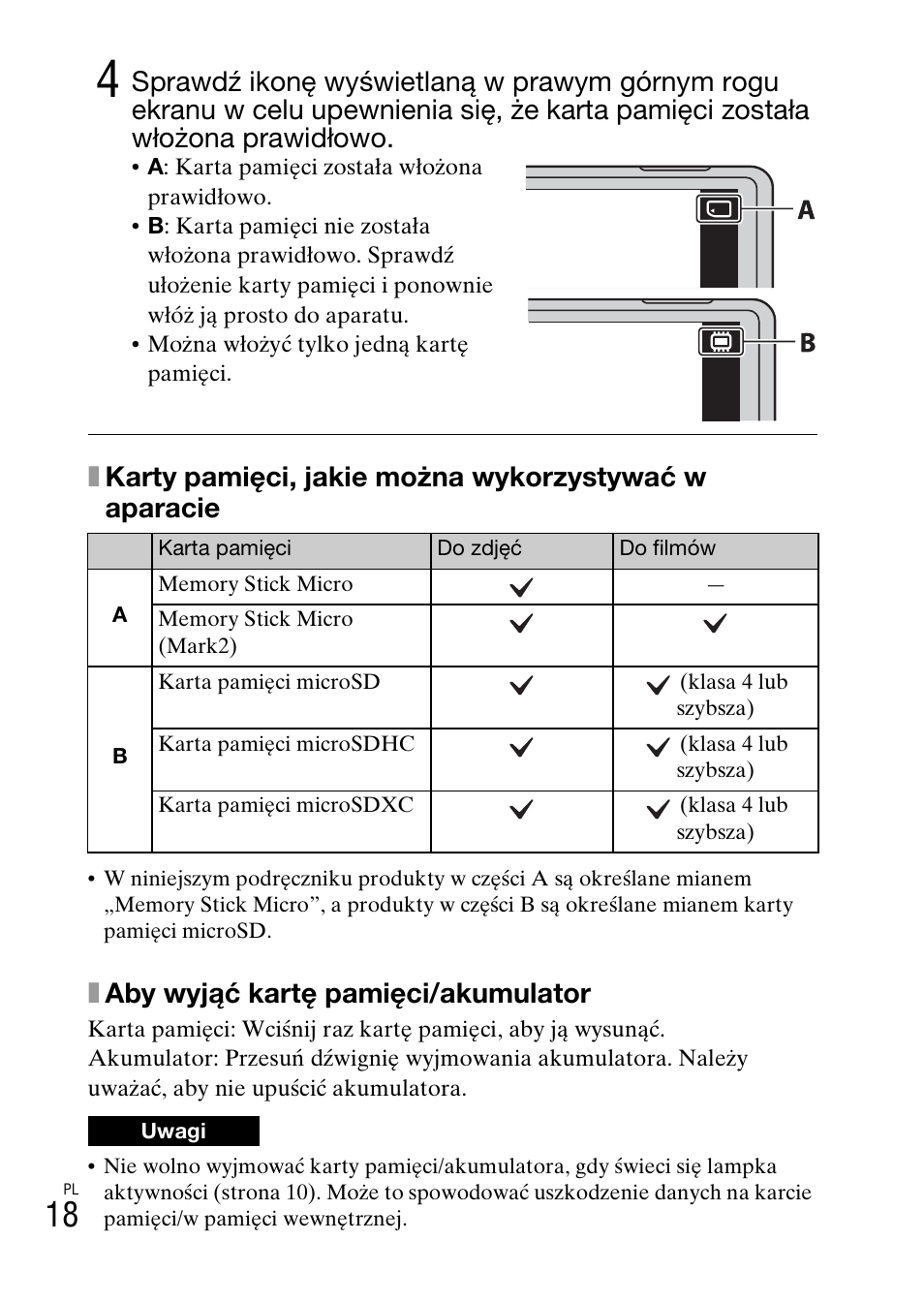 Xaby wyjąć kartę pamięci/akumulator | Sony DSC-TX30 User Manual | Page 268 / 643