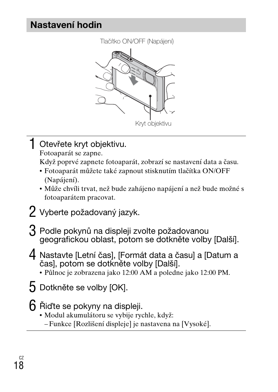 Nastavení hodin | Sony DSC-TX30 User Manual | Page 304 / 643