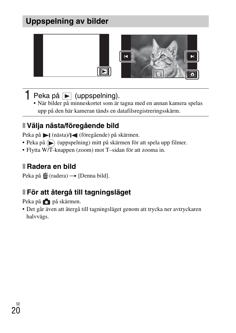 Uppspelning av bilder | Sony DSC-TX30 User Manual | Page 414 / 643