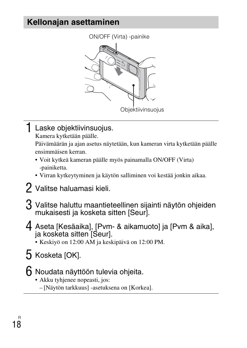 Kellonajan asettaminen | Sony DSC-TX30 User Manual | Page 446 / 643