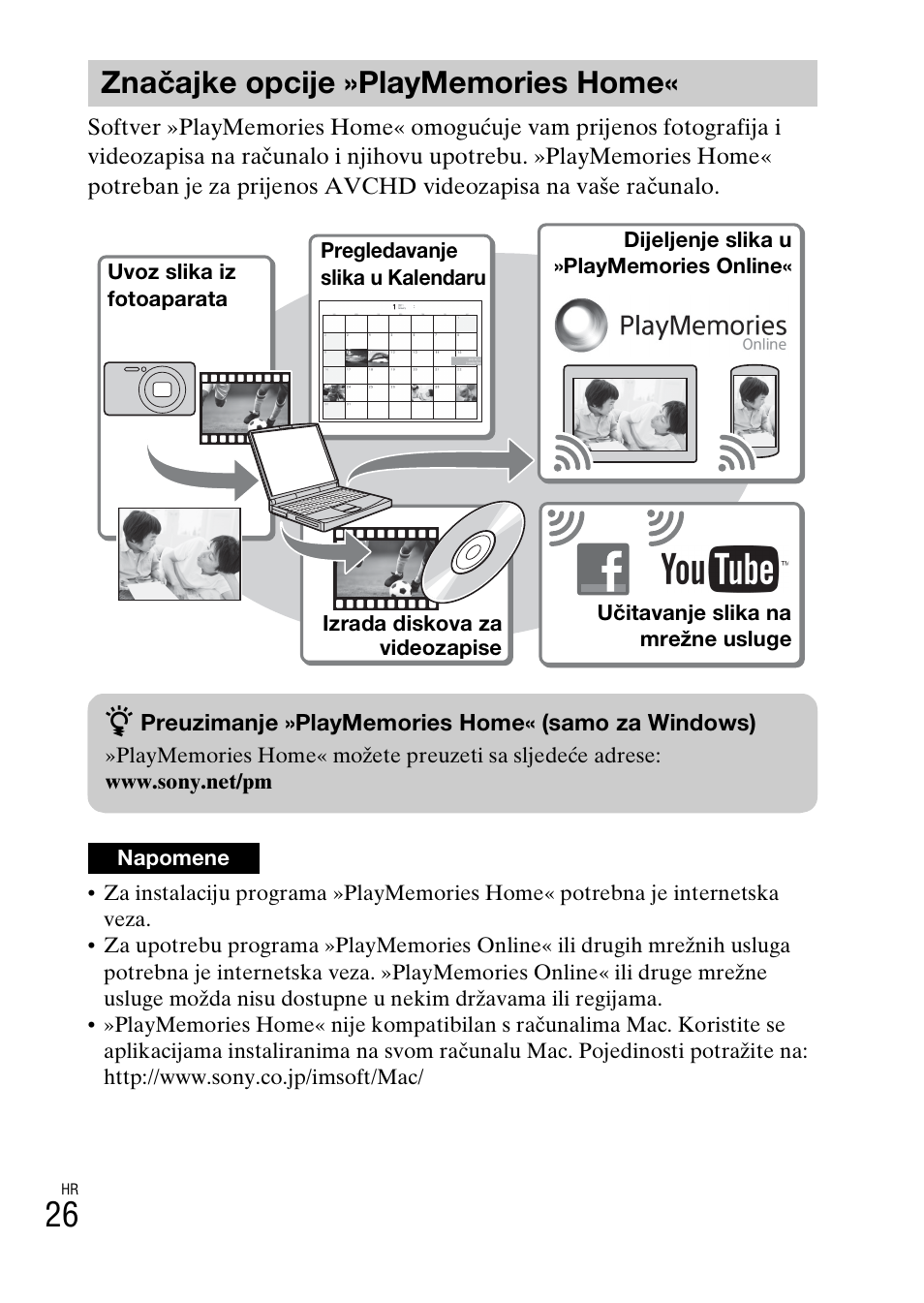 Značajke opcije »playmemories home | Sony DSC-TX30 User Manual | Page 556 / 643