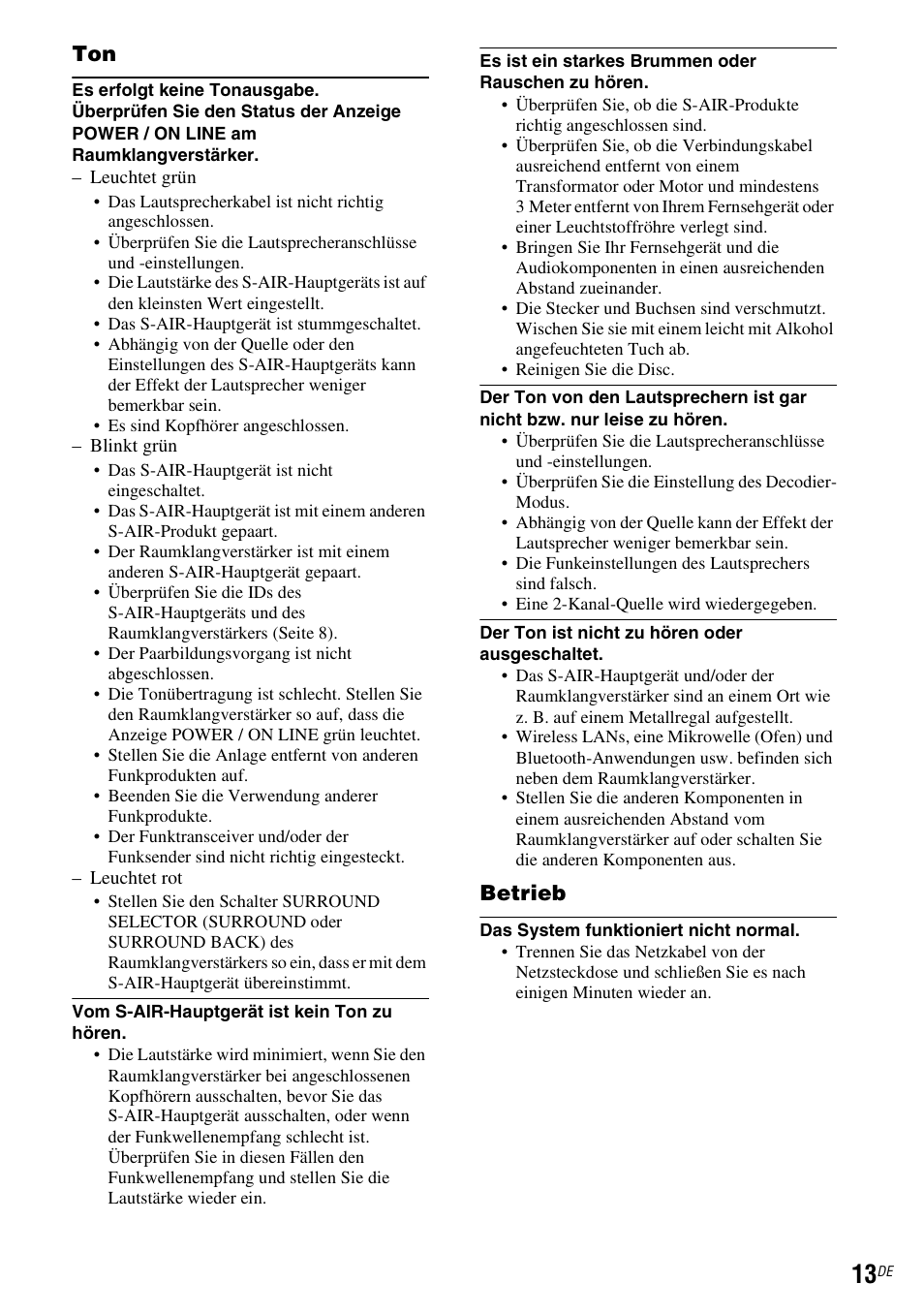 Betrieb | Sony WAHT-SA1 User Manual | Page 27 / 60