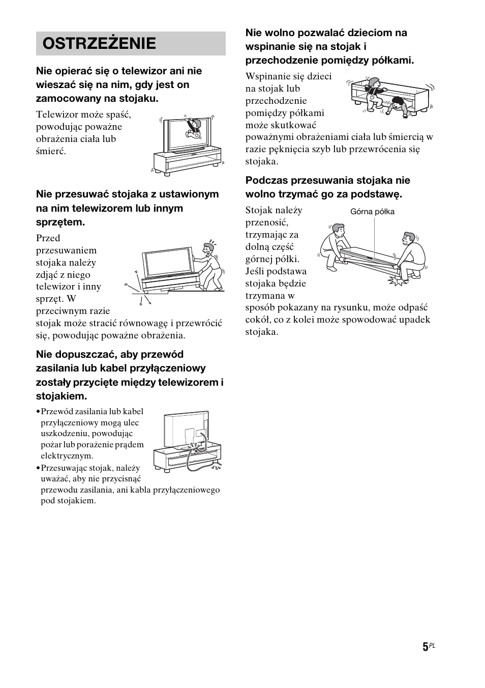 Ostrzeżenie | Sony RHT-G1550 User Manual | Page 149 / 196