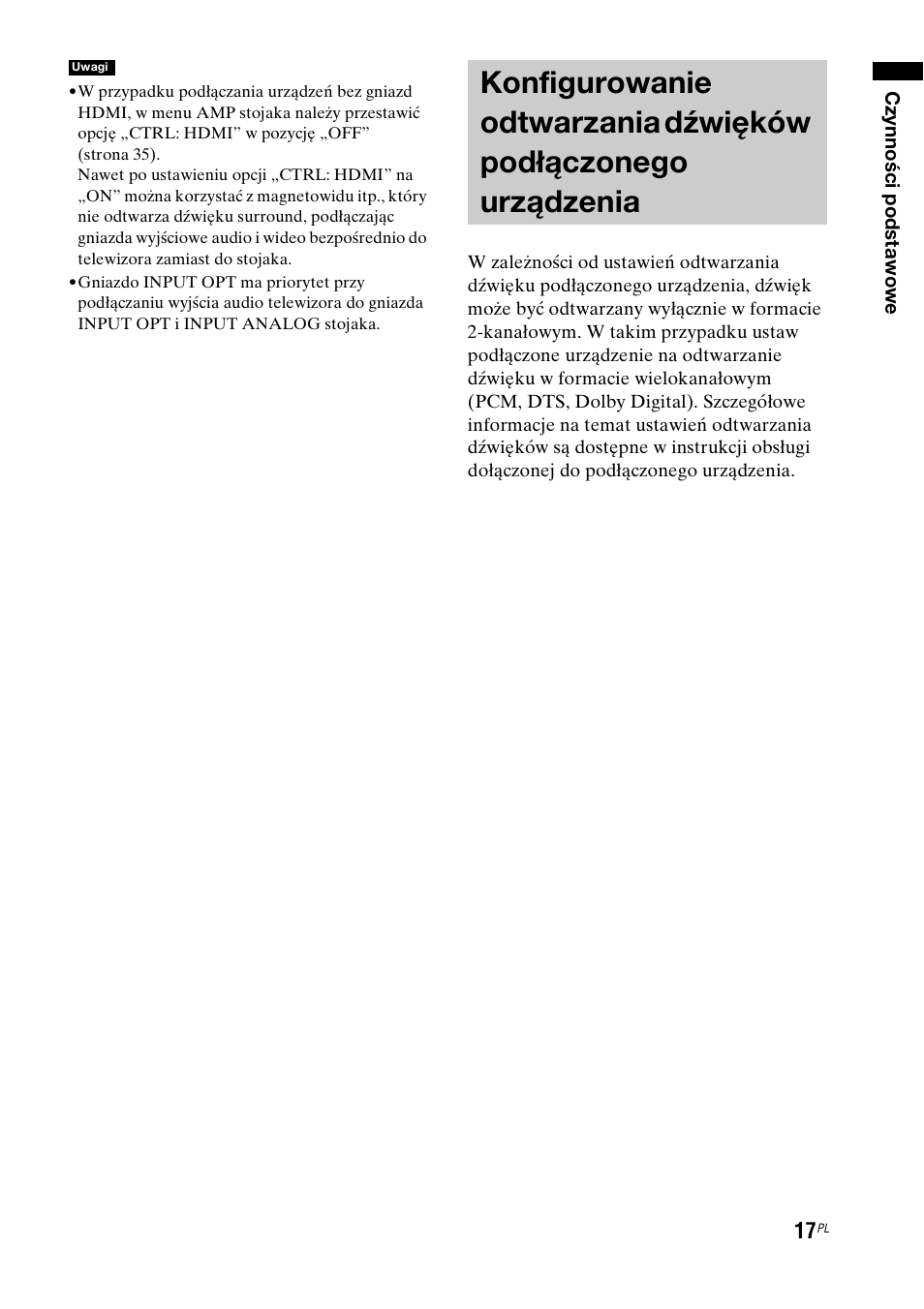 Konfigurowanie odtwarzania, Dźwięków podłączonego urządzenia | Sony RHT-G1550 User Manual | Page 161 / 196