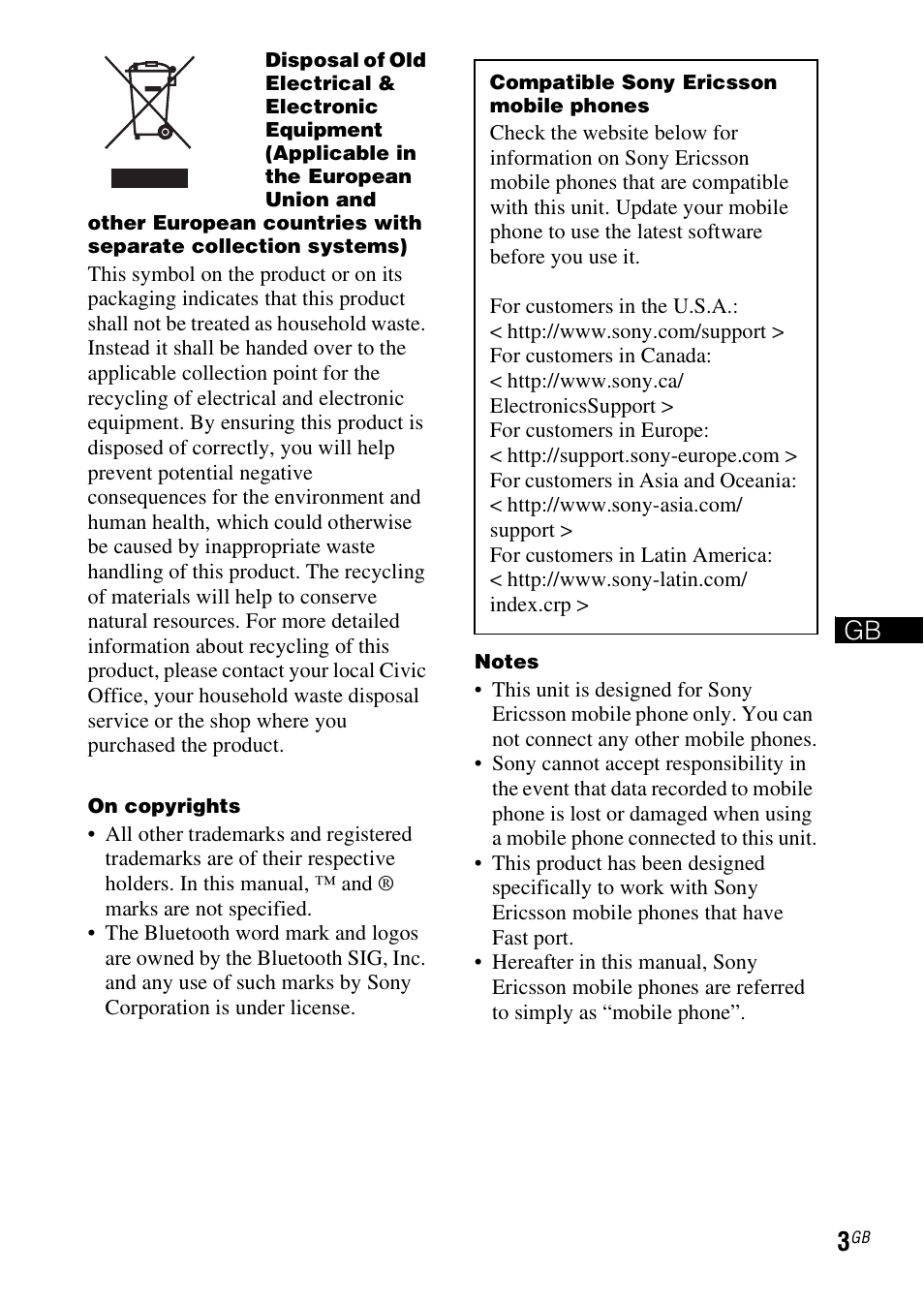 Sony TDM-MP10 User Manual | Page 3 / 128