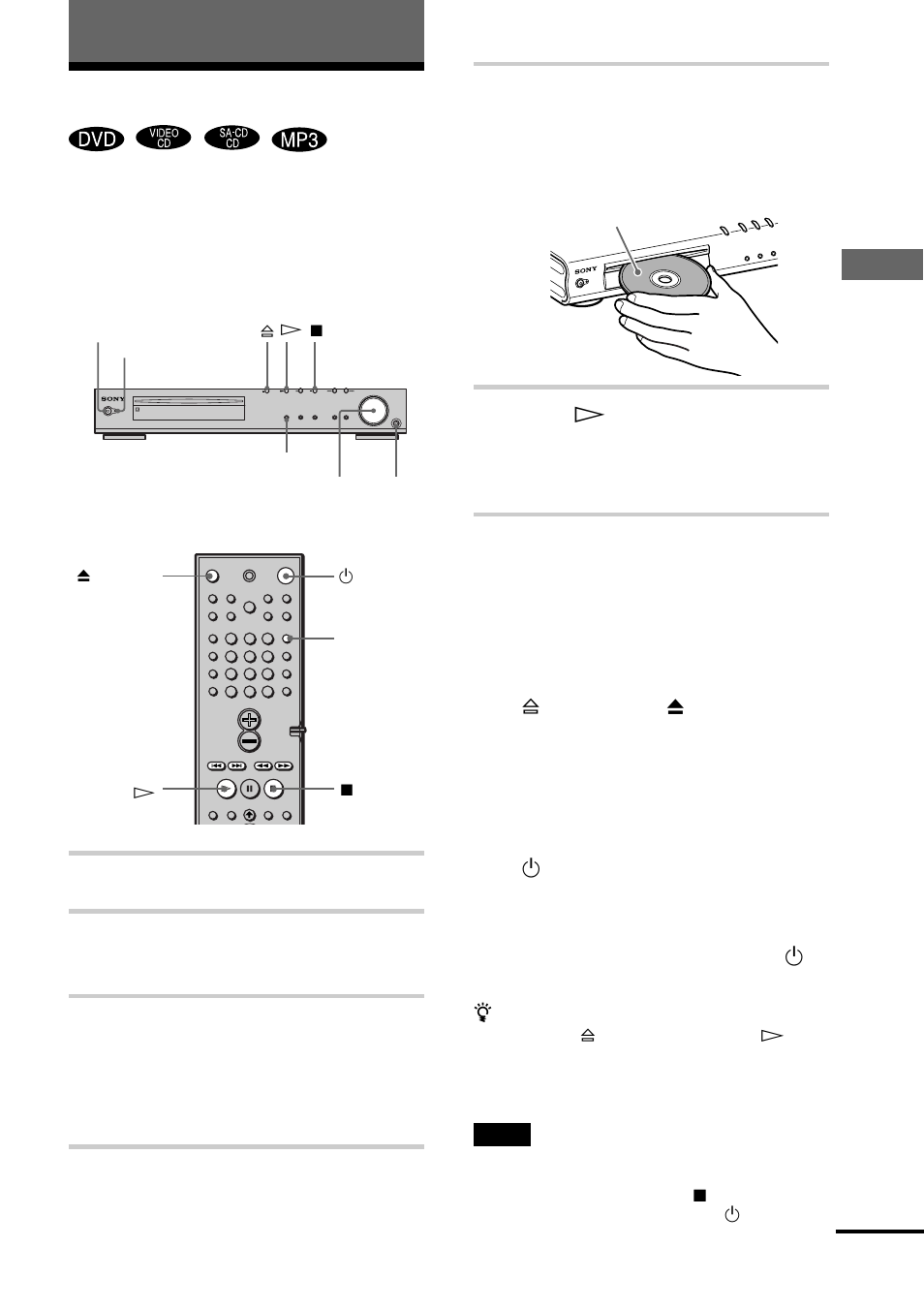 Reproducción de discos, Repr oducción de discos, Encienda el tv | Pulse power en el sistema, Pulse power en el altavoz potenciador de graves, Introduzca un disco, Pulse h | Sony DAV-S888 User Manual | Page 117 / 516