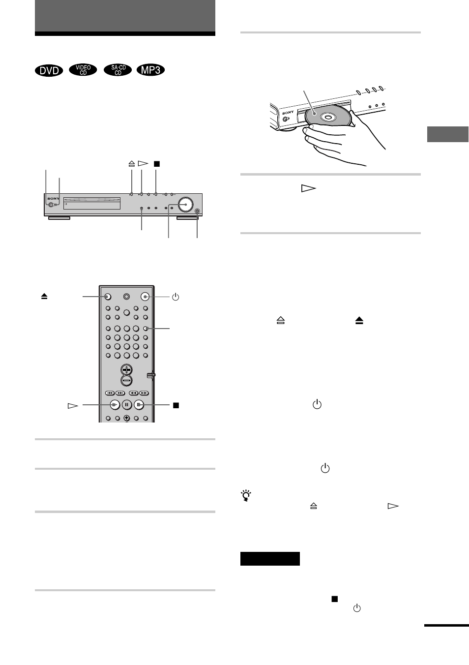Discs afspelen, Breng een disc in, Druk op h | Zet de tv aan, Druk op power op het toestel, Druk op power op de subwoofer | Sony DAV-S888 User Manual | Page 203 / 516