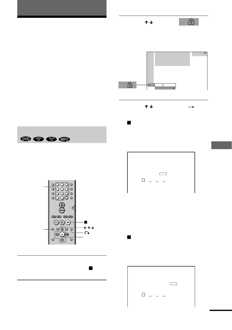Låsa skivor, Using v arious additional functions, Anpassat barnlås, barnlås) | Anpassat barnlås | Sony DAV-S888 User Manual | Page 313 / 516