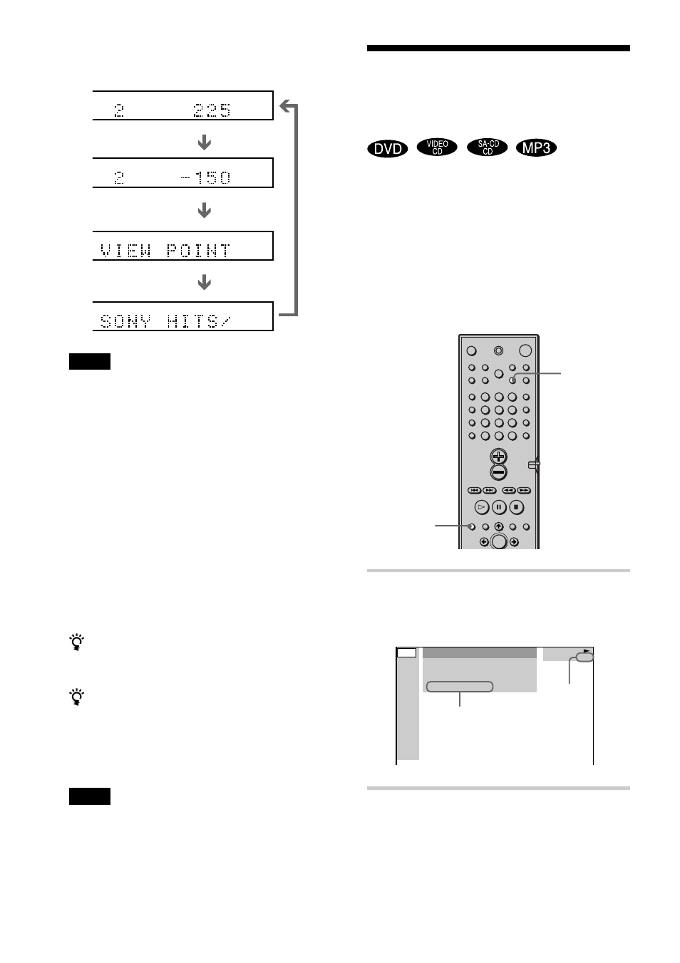Premere dvd display durante la riproduzione, Se viene riprodotto un disco mp3, Appare il menu di controllo | Sony DAV-S888 User Manual | Page 388 / 516