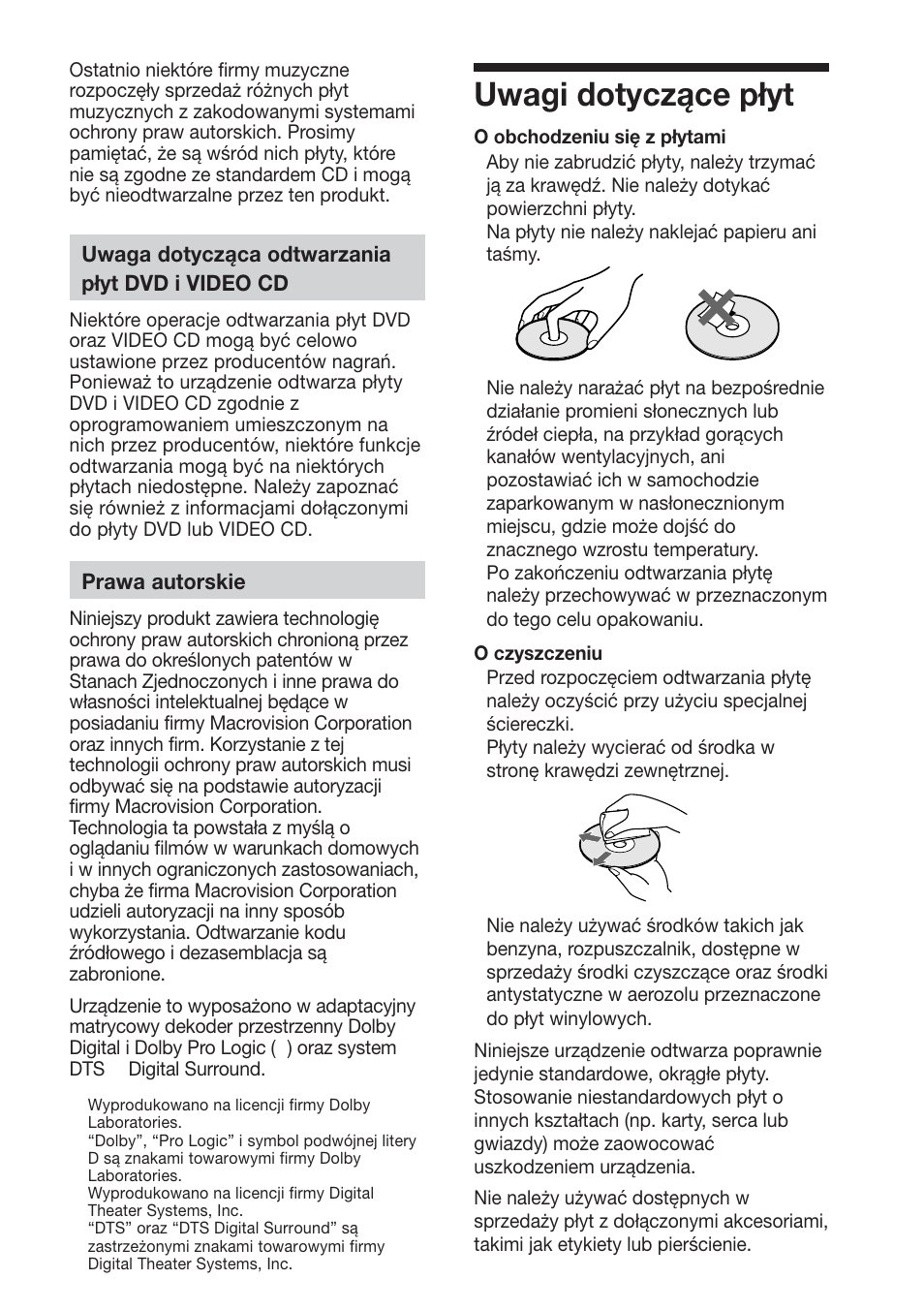 Uwagi dotyczące płyt | Sony DAV-S888 User Manual | Page 439 / 516