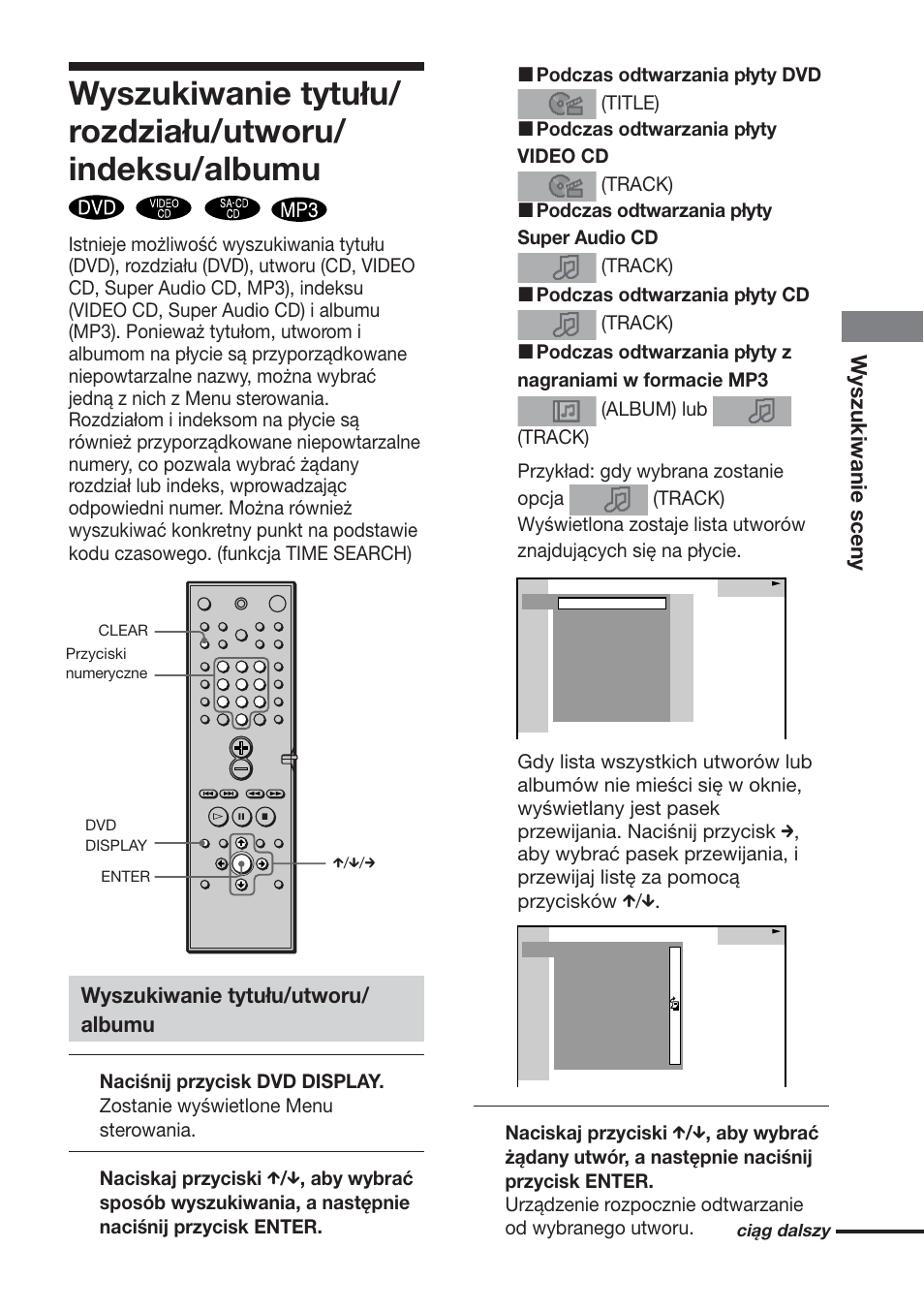 Wyszukiwanie sceny, Wyszukiwanie tytułu/utworu/ albumu | Sony DAV-S888 User Manual | Page 471 / 516