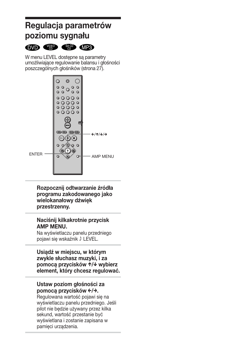 Regulacja parametrów poziomu sygnału | Sony DAV-S888 User Manual | Page 482 / 516