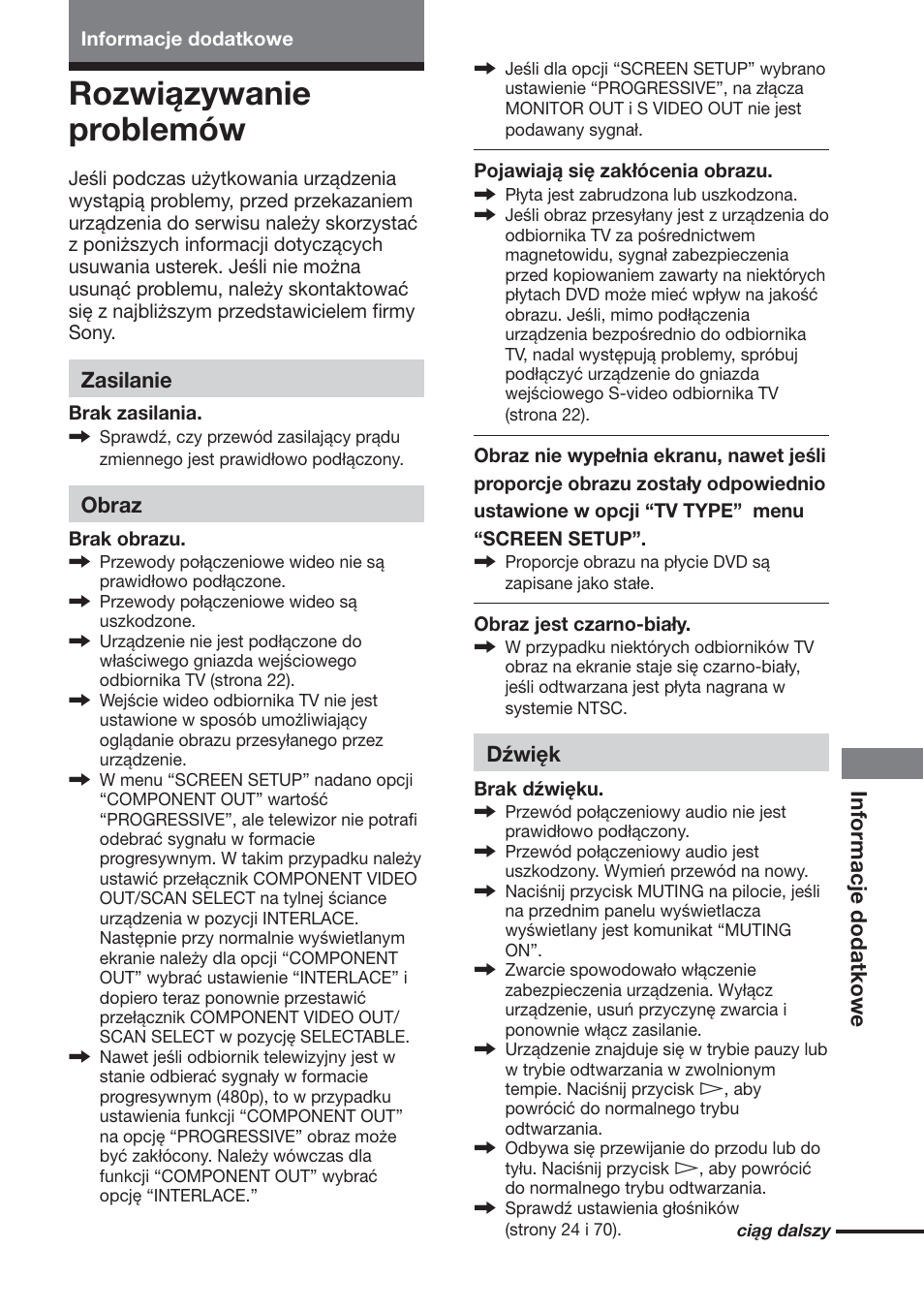 Rozwiązywanie problemów | Sony DAV-S888 User Manual | Page 503 / 516