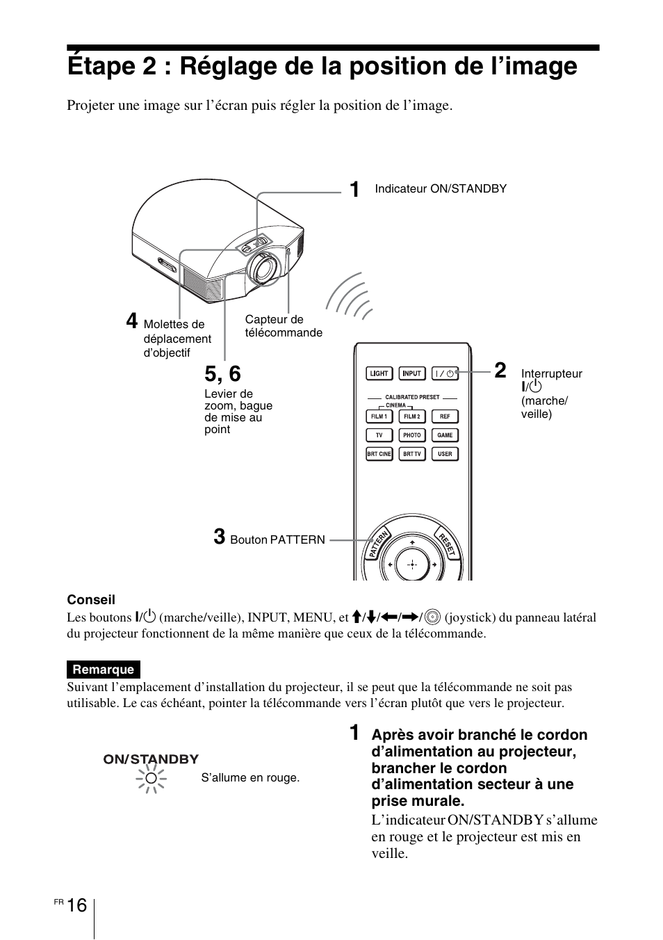 Étape 2 : réglage de la position de l’image, À la taille de l’écran | Sony VPL-HW55ES User Manual | Page 106 / 459