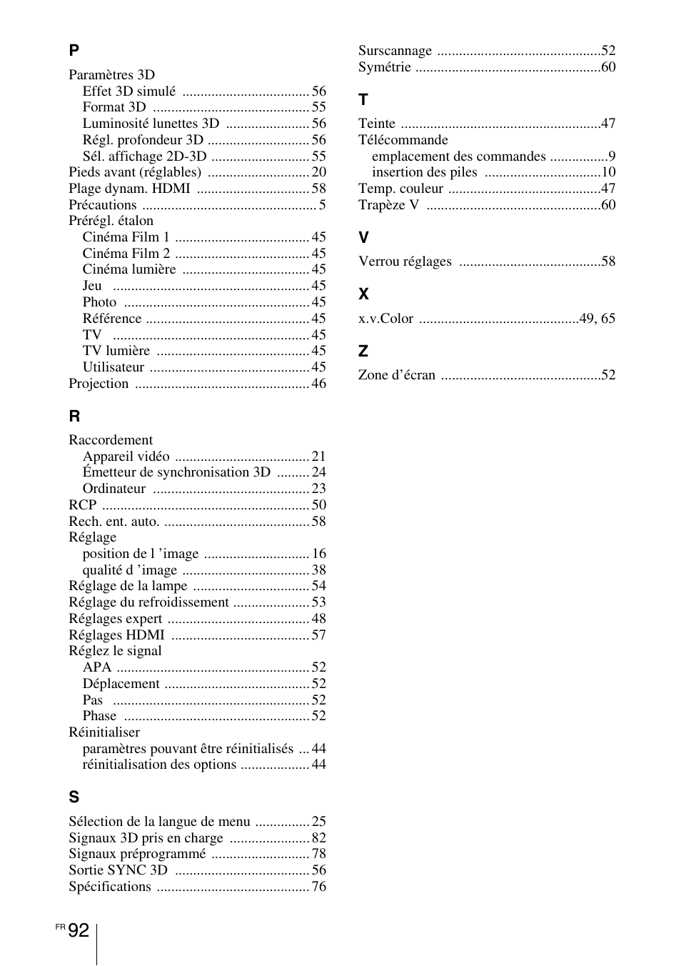 Sony VPL-HW55ES User Manual | Page 182 / 459