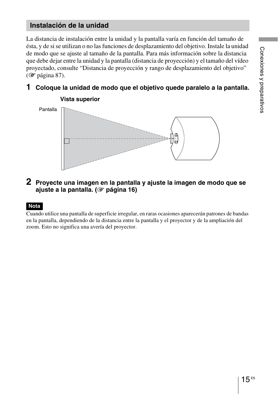 Instalación de la unidad | Sony VPL-HW55ES User Manual | Page 197 / 459