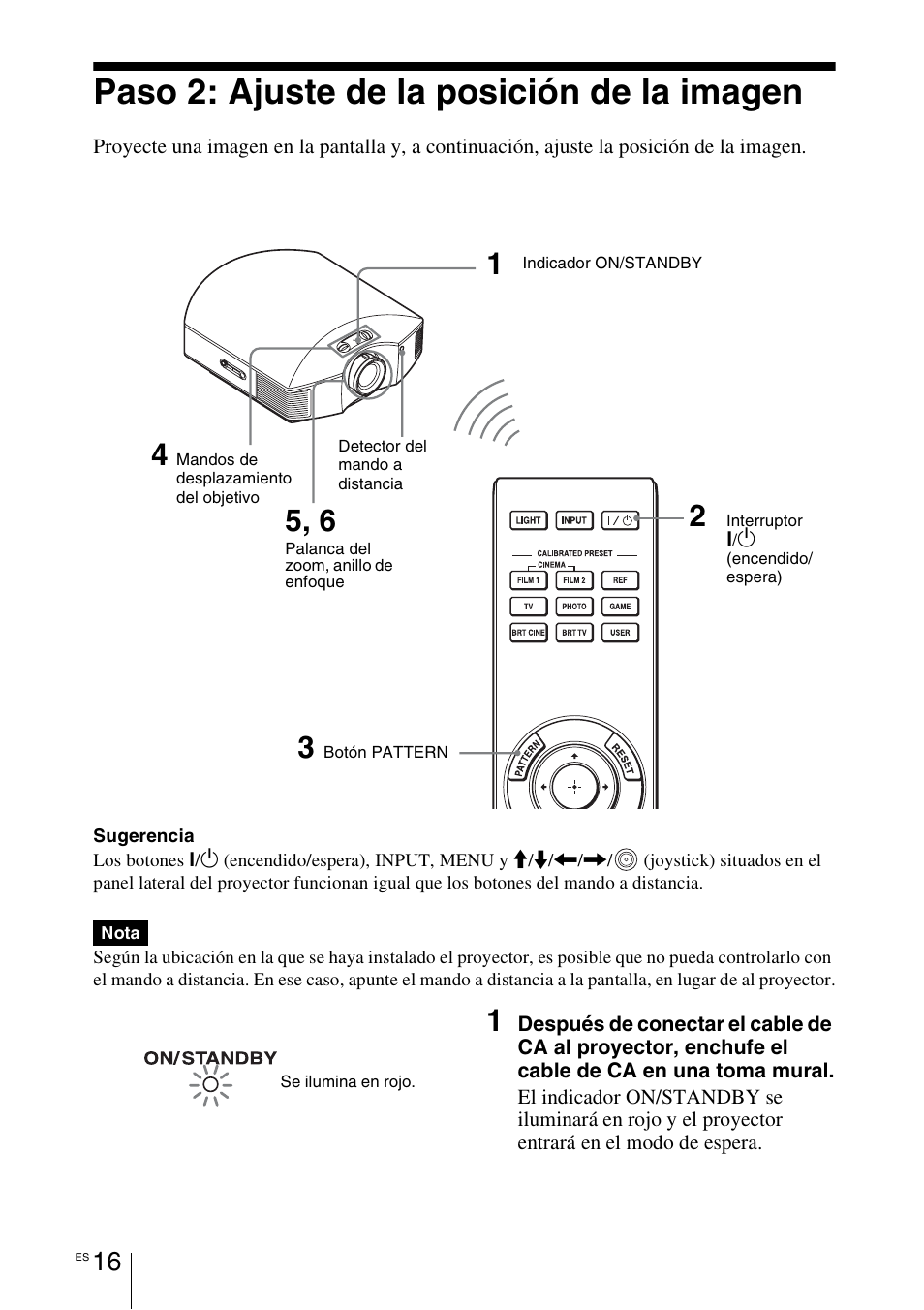 Paso 2: ajuste de la posición de la imagen, Alla | Sony VPL-HW55ES User Manual | Page 198 / 459