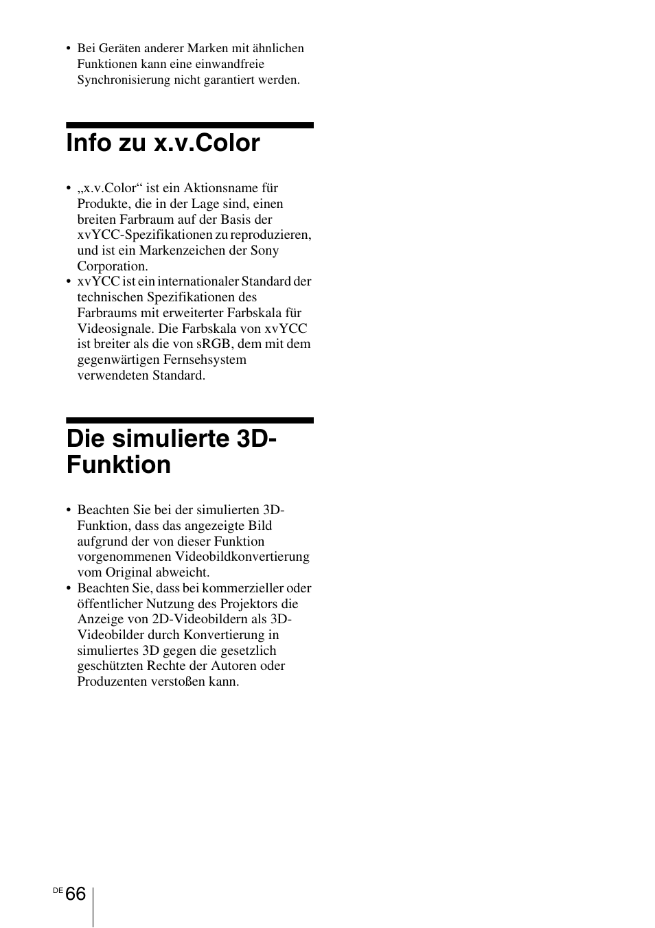 Info zu x.v.color, Die simulierte 3d-funktion, Die simulierte 3d- funktion | Sony VPL-HW55ES User Manual | Page 340 / 459